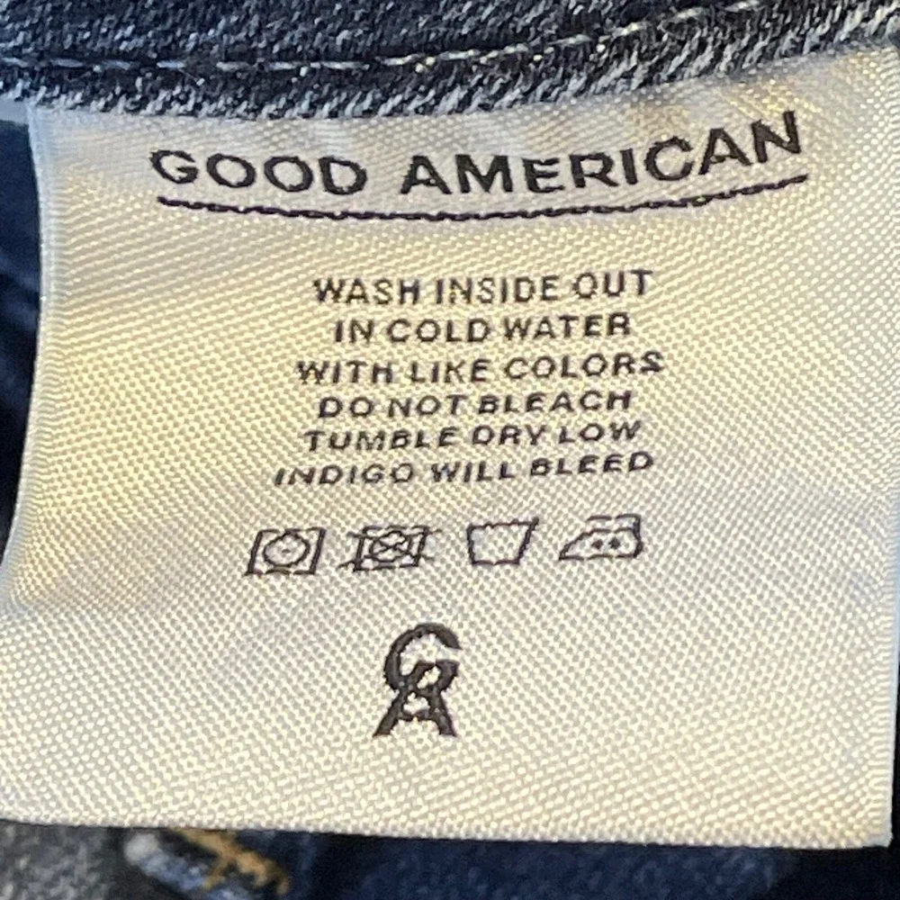 Good American Jeans Slim Fit‎ Frayed Hem Dark Wash Denim Mens Size